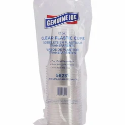 Genuine Joe 12 oz Clear Plastic Cups - 12 fl oz - Clear - Plastic - Cold Drink, Beverage - 25 / Pack