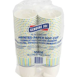 Genuine Joe 8 oz Hot Beverage Cups - 8 fl oz - Assorted - Paper - Hot Chocolate, Cappuccino, Tea, Coffee, Beverage - 50/Pack - 20 / Carton