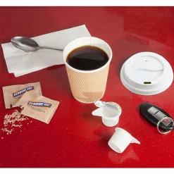 Genuine Joe 10 oz Rippled Hot Cups - 10 fl oz - Brown - Hot Drink, Beverage - 25/Pack - 5 / Bundle