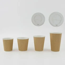 Genuine Joe 16 oz Rippled Hot Cups - 16 fl oz - Brown - Hot Drink, Hot Drink, Beverage - 25/Pack - 5 / Bundle