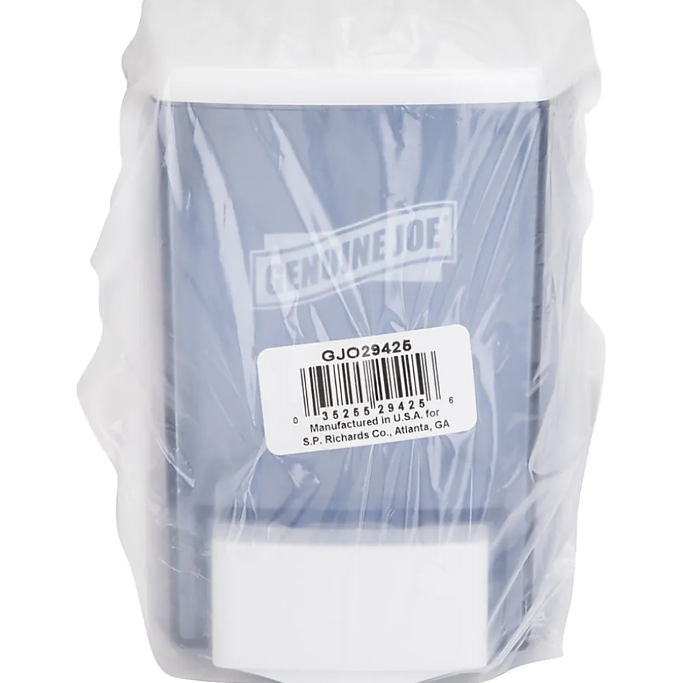 Genuine Joe 30 oz Soap Dispenser - Manual - 30 fl oz Capacity - See-through Tank, Water Resistant, Soft Push - Clear - 1 Each