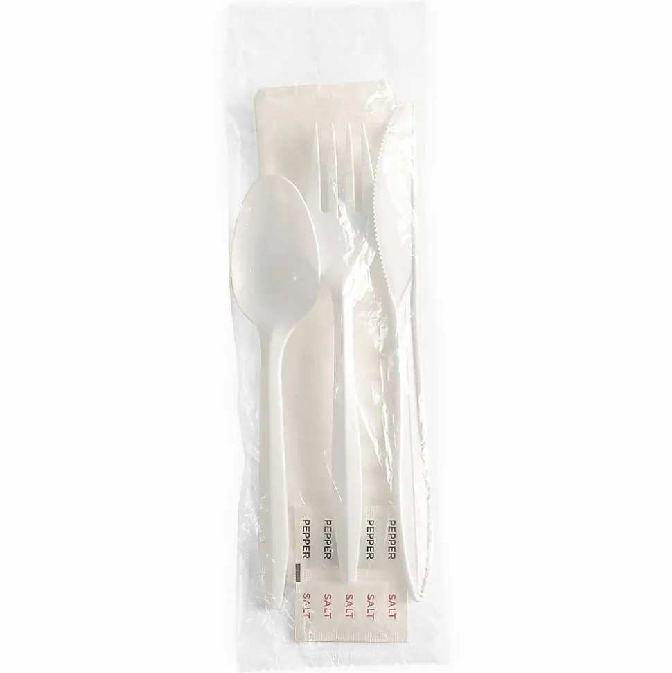 Genuine Joe 6-Piece Fork/Knife/Spoon Utensil Kit - 250 Piece(s) - Cutlery Set - 1x Spoon - 1x Fork - 1x Knife - 58943