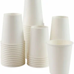 Genuine Joe Polyurethane-Lined Disposable Hot Cups, Single, 8 Oz, White, Pack Of 50