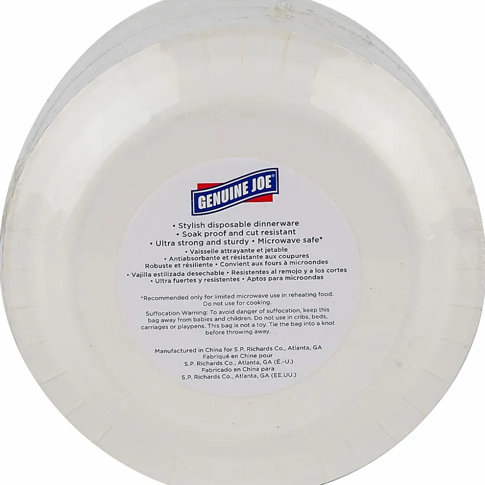 Genuine Joe 7" Printed Paper Plates - Disposable - 7" Diameter - Assorted - 125 / Pack