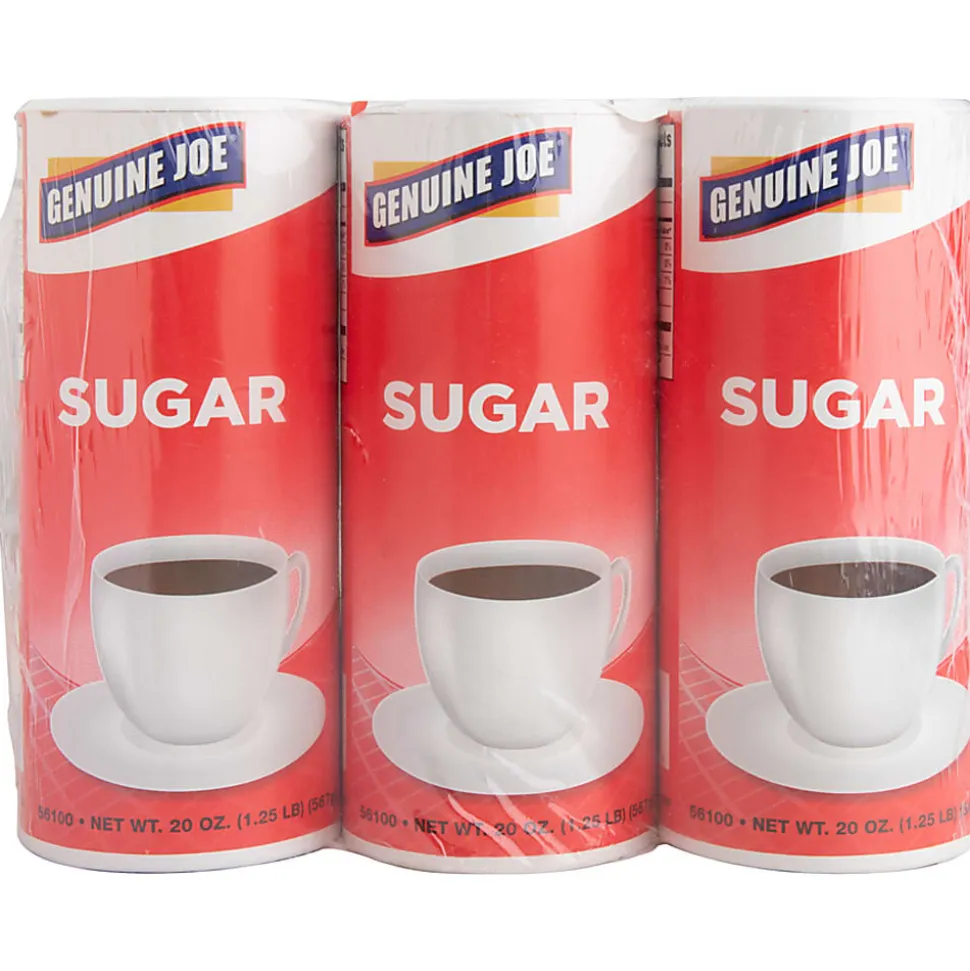 Genuine Joe Pure Sugar Canisters, 20 Oz., Pack Of 3