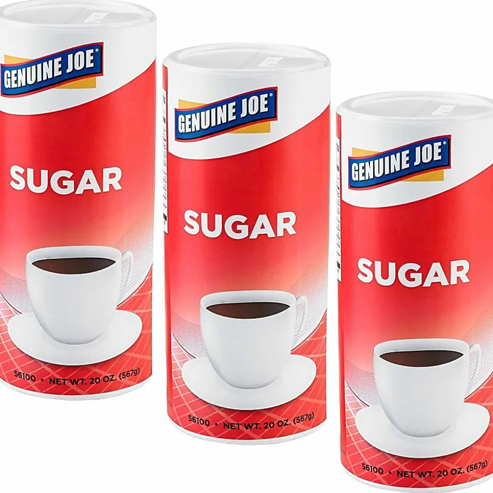 Genuine Joe Pure Sugar Canisters, 20 Oz., Pack Of 3