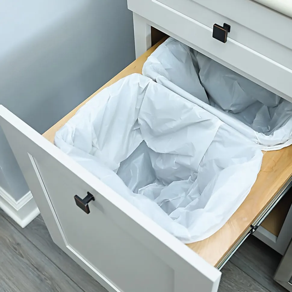 Genuine Joe 75% Recycled Heavy-Duty Contractor Trash Bags, 0.8 mil, 13 Gallons, 24" x 31", White, Box Of 150