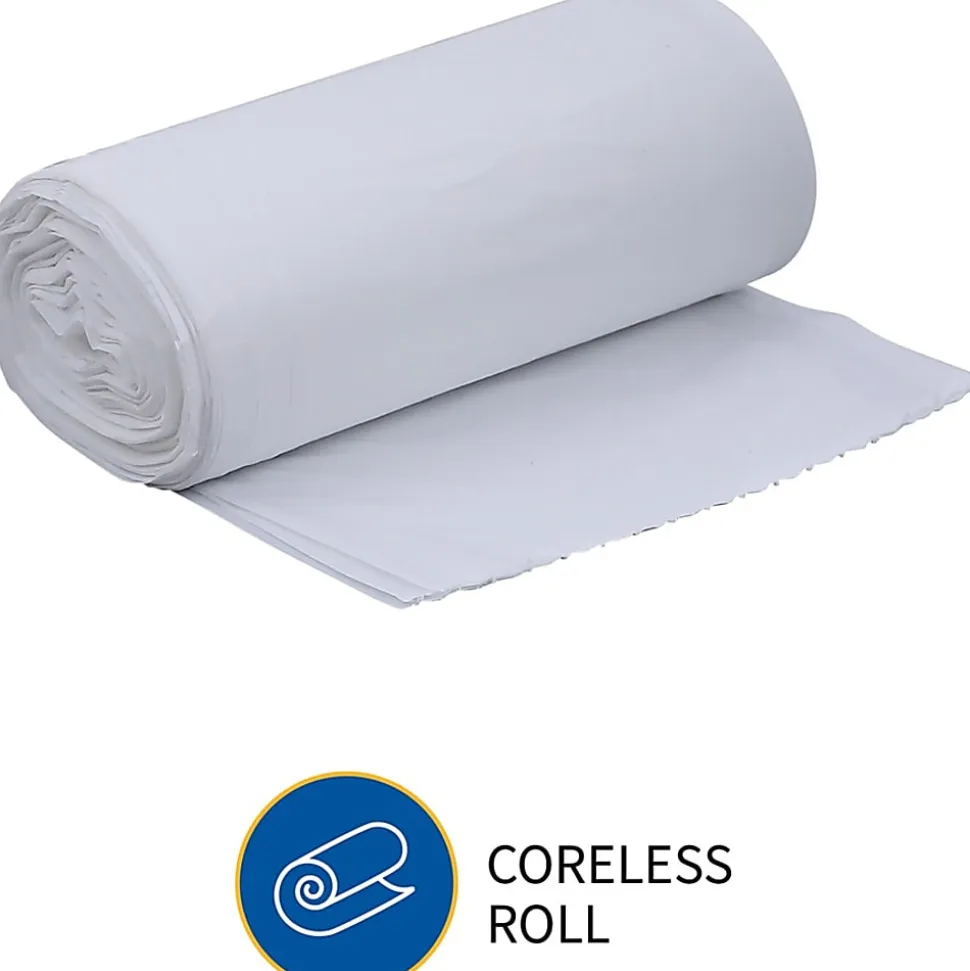 Genuine Joe 75% Recycled Heavy-Duty Contractor Trash Bags, 0.8 mil, 13 Gallons, 24" x 31", White, Box Of 150