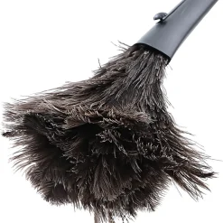 Genuine Joe Retractable Feather Duster - Plastic Handle - Brown - 1 Each