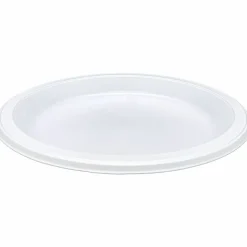 Genuine Joe Reusable/Disposable 9" Plastic Plates, White, Pack Of 125
