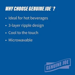 Genuine Joe Ripple Hot Cups, 12 Oz, Brown, Pack Of 25
