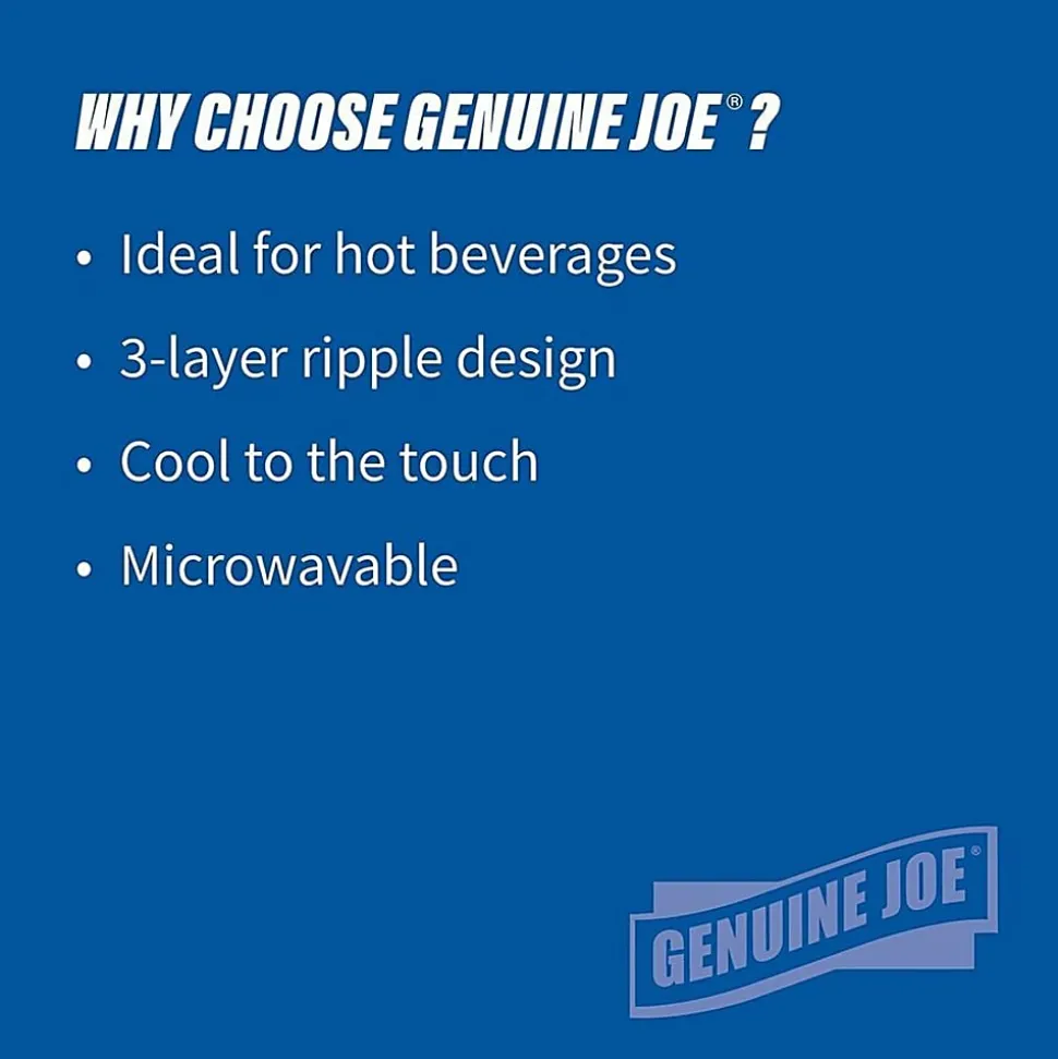 Genuine Joe Ripple Hot Cups, 12 Oz, Brown, Pack Of 25