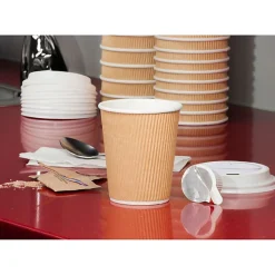 Genuine Joe Ripple Hot Cups, 16 Oz, Brown, Pack Of 500
