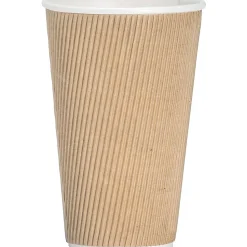 Genuine Joe Ripple Hot Cups, 16 Oz, Brown, Pack Of 500