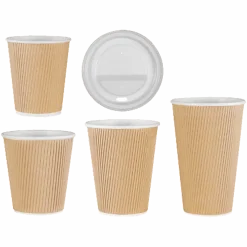 Genuine Joe Ripple Hot Cups, 10 Oz, Brown, Pack Of 25