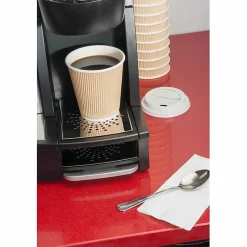 Genuine Joe Ripple Hot Cups, 10 Oz, Brown, Pack Of 25