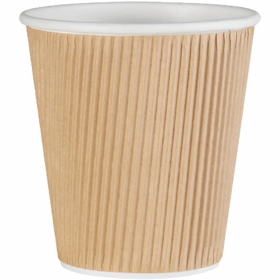 Genuine Joe Ripple Hot Cups, 10 Oz, Brown, Pack Of 25