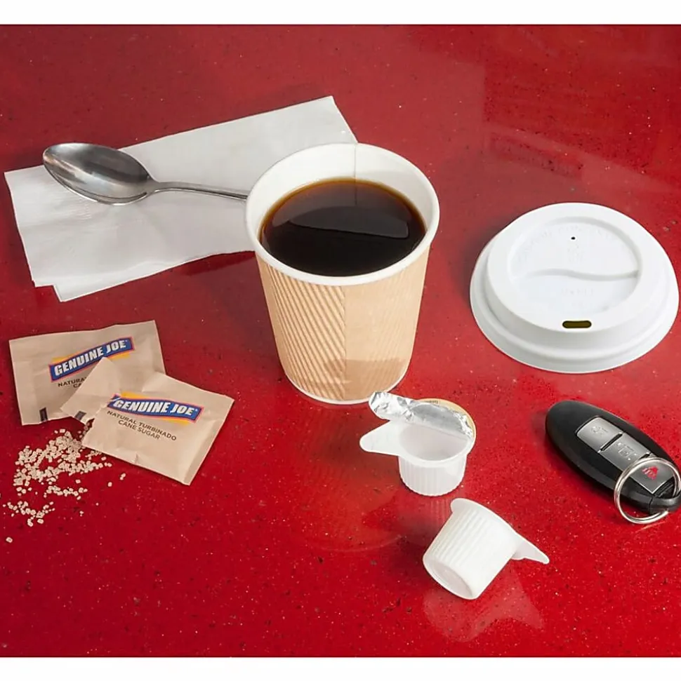 Genuine Joe Ripple Hot Cups, 10 Oz, Brown, Pack Of 25