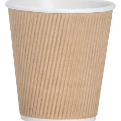 Genuine Joe Ripple Hot Cups, 10 Oz, Brown, Pack Of 25