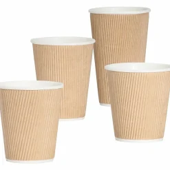 Genuine Joe Ripple Hot Cups, 10 Oz, Brown, Pack Of 25