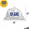 Genuine Joe Super Hexene Clear Trash Can Liners,  0.6 mil, 10 Gallons, 24" x 23", Clear, Box Of 500