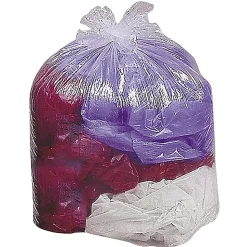 Genuine Joe Super Hexene Clear Trash Can Liners, 0.6 mil, 10 Gallons, 24