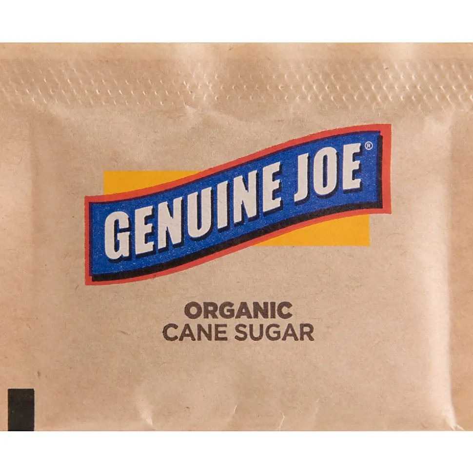 Genuine Joe Turbinado Natural Cane Sugar Packets - 0.159 oz (4.5 g) - Molasses Flavor - Natural Sweetener - 200 / Box