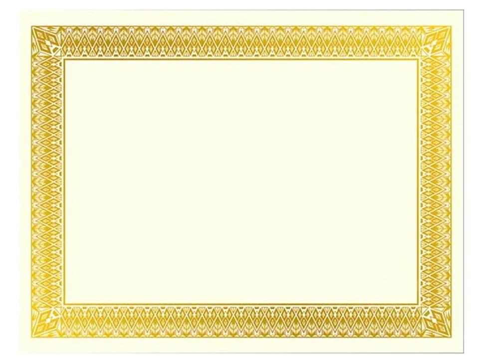 Geographics Foil Certificates, 8-1/2" x 11", Rome Gold, Pack Of 15