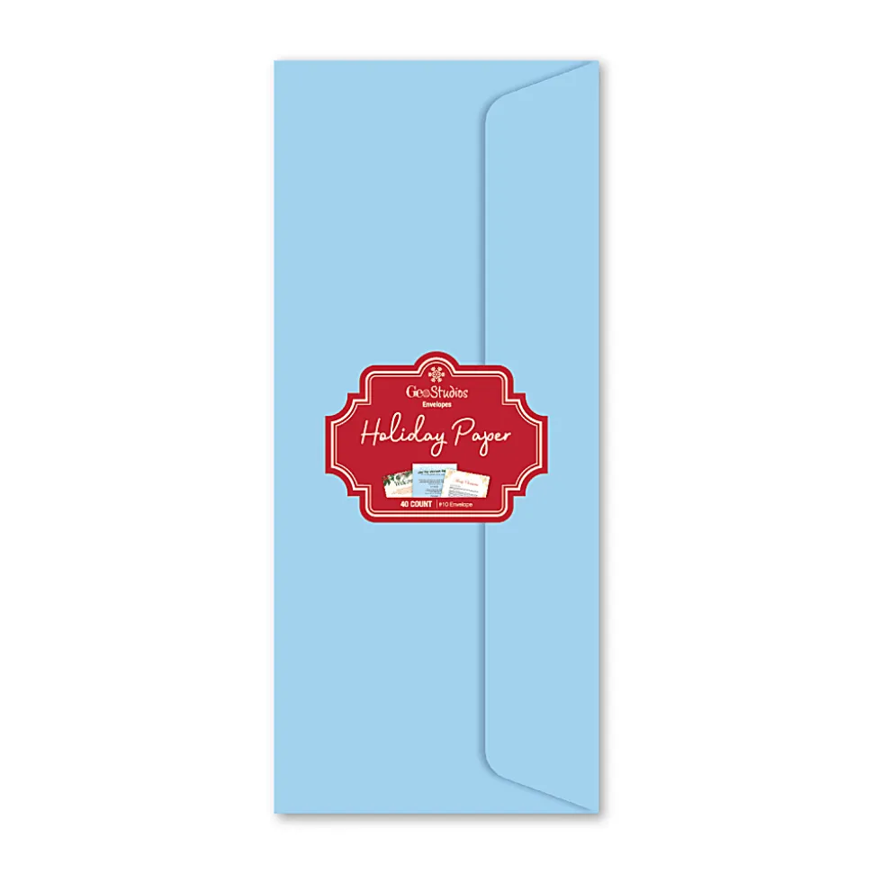 Geo Studios Envelopes, #10, Blue Snowfall, Pack Of 35 Envelopes