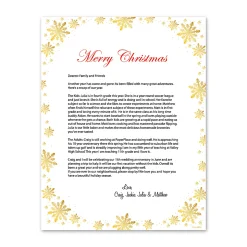Geo Studios Premium Holiday Letterhead And Envelope Kit, 11" x 8-1/2", Gold Snowflake, Kit Of 48 Pieces