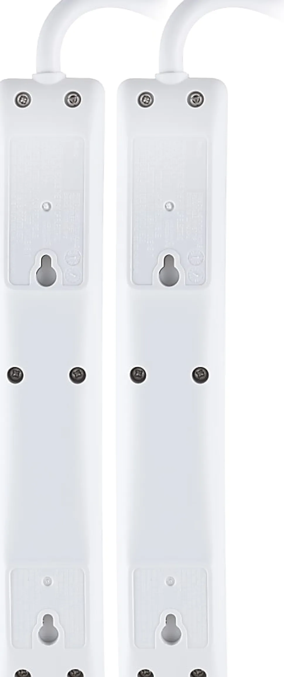 GE 6 Outlet Power Strip 2 Pack, 1'6" Cord, White, 14833