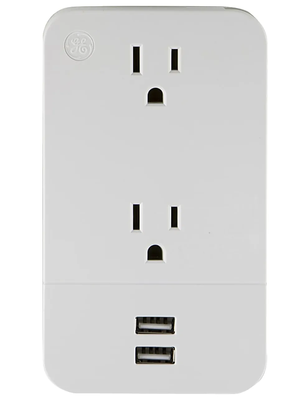GE 2-Outlet 2-USB Wall Tap With Cable Management, 31705