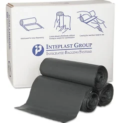 Get Reddi Inteplast Group, 0.87 mil, 22 Mic Interleaved High Density Can Liners, 55 Gallons, Black, Pack Of 150 Liners