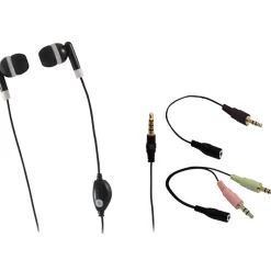 GE VoIP In-Ear Headset With Inline Microphone & Two Adapters