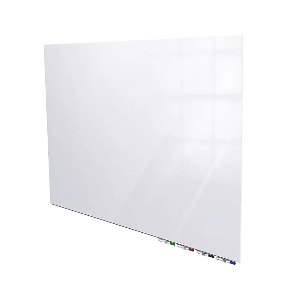 Ghent Aria Low-Profile Magnetic Glass Unframed Dry-Erase Whiteboard, 48" x 96", White