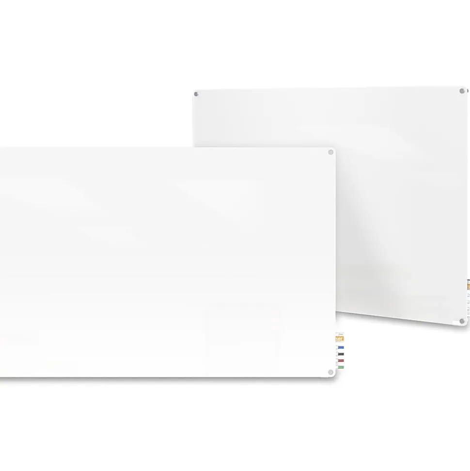 Ghent Harmony Magnetic Glass Unframed Dry-Erase Whiteboard with Radius Corners, 48" x 72", White