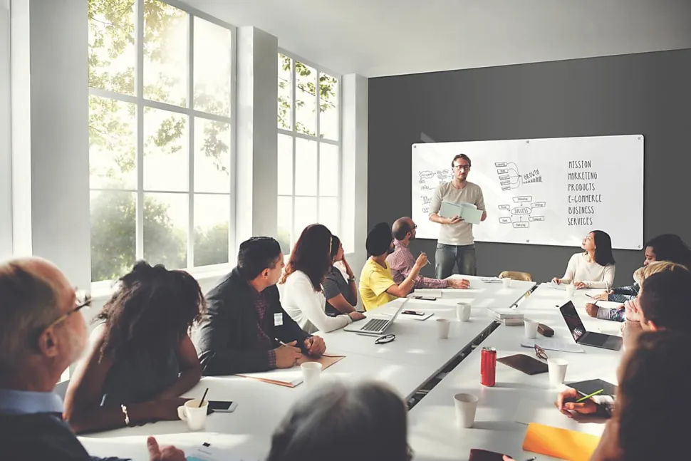 Ghent Harmony Magnetic Glass Unframed Dry-Erase Whiteboard with Radius Corners, 48" x 72", White