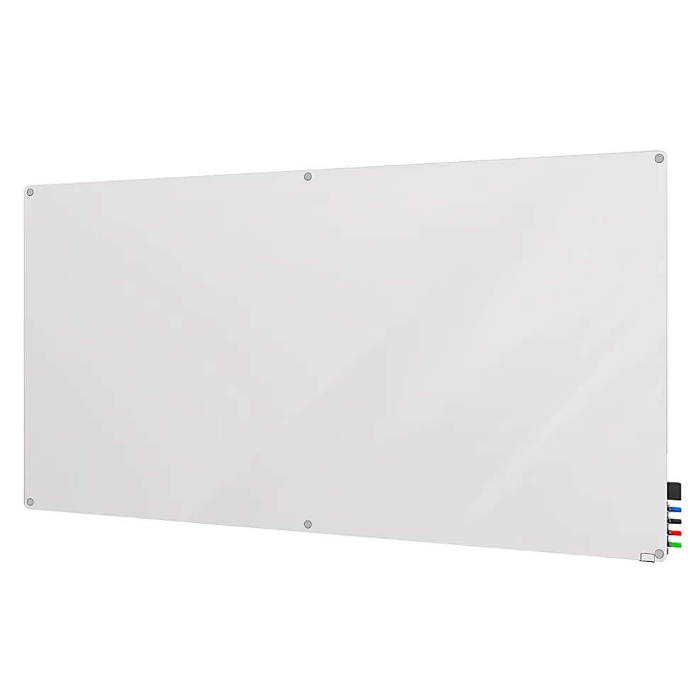 Ghent Harmony Magnetic Glass Unframed Dry-Erase Whiteboard with Radius Corners, 48" x 72", White