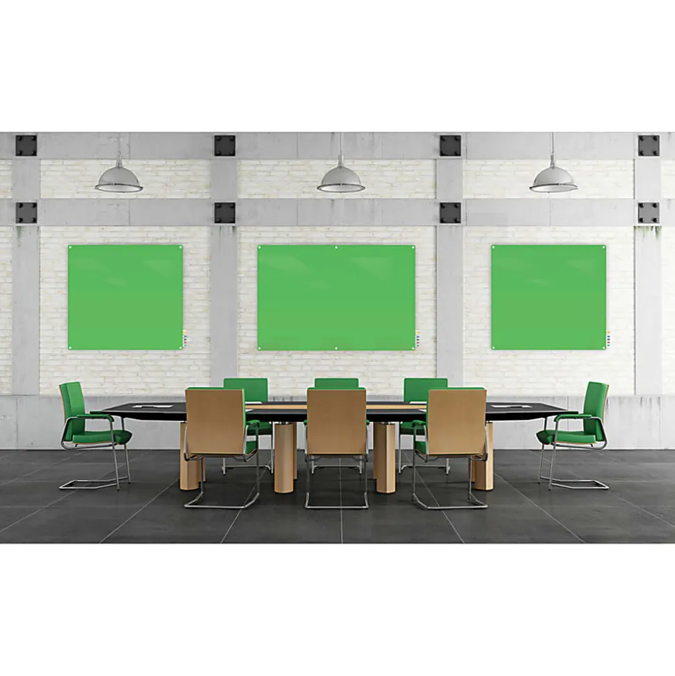 Ghent Harmony Magnetic Glass Unframed Dry-Erase Whiteboard with Radius Corners, 48" x 72", White