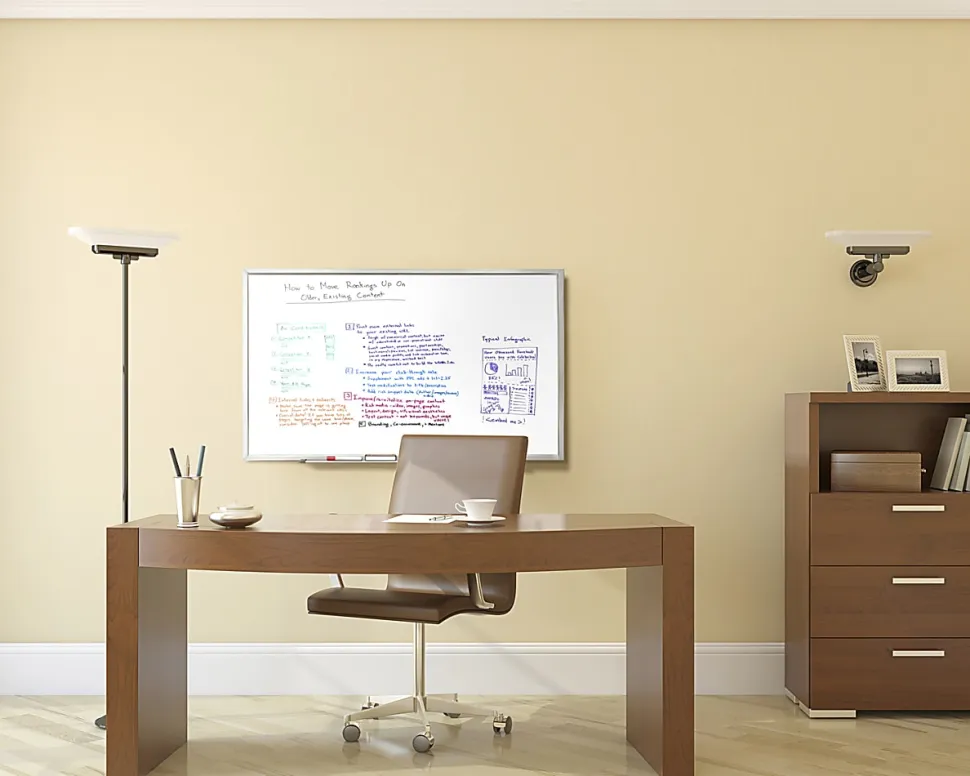 Ghent M2 Non-Magnetic Dry-Erase Whiteboard, 48" x 60", Satin Aluminum Frame