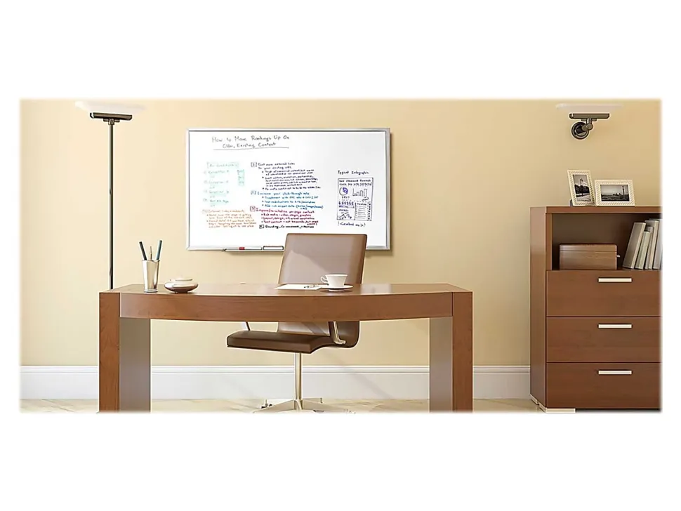 Ghent M2 Non-Magnetic Dry-Erase Whiteboard, 48" x 60", Satin Aluminum Frame