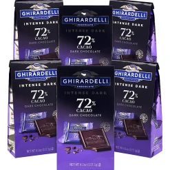 Ghirardelli Dark Chocolate 72% Intense Dark Squares, 4.1 Oz, Total Qty 6
