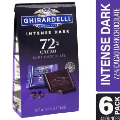 Ghirardelli Dark Chocolate 72% Intense Dark Squares, 4.1 Oz, Total Qty 6