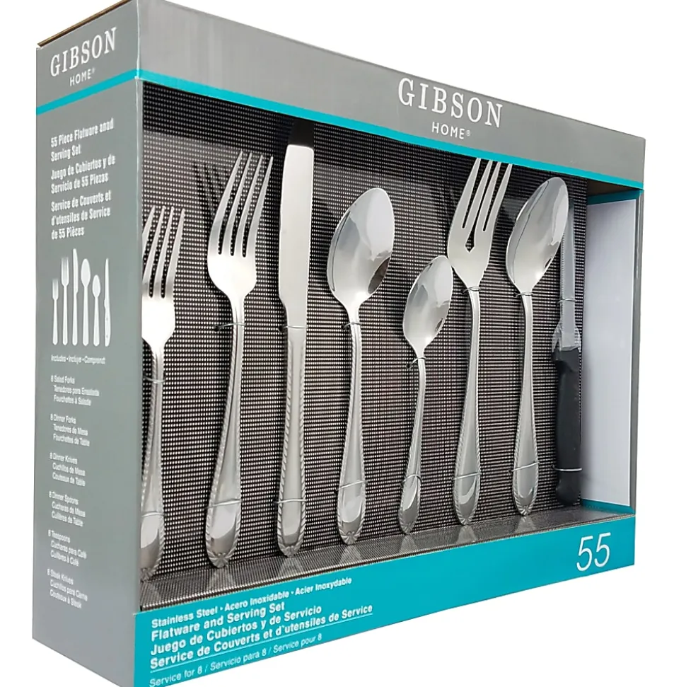 Gibson Cutlery Set - 55 Piece(s) - Dishwasher Safe - Polished - Stainless Steel