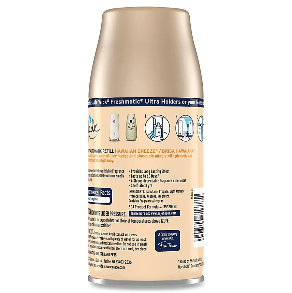 Glade® Automatic Air Freshener, Hawaiian Breeze, 6.2 oz, SJN337689