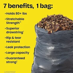 Glad® ForceFlex® Drawstring Trash Bags, 1.05 mil, 30 Gallons, Black, Box Of 25