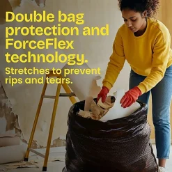 Glad® ForceFlex® Drawstring Trash Bags, 1.05 mil, 30 Gallons, Black, Box Of 25