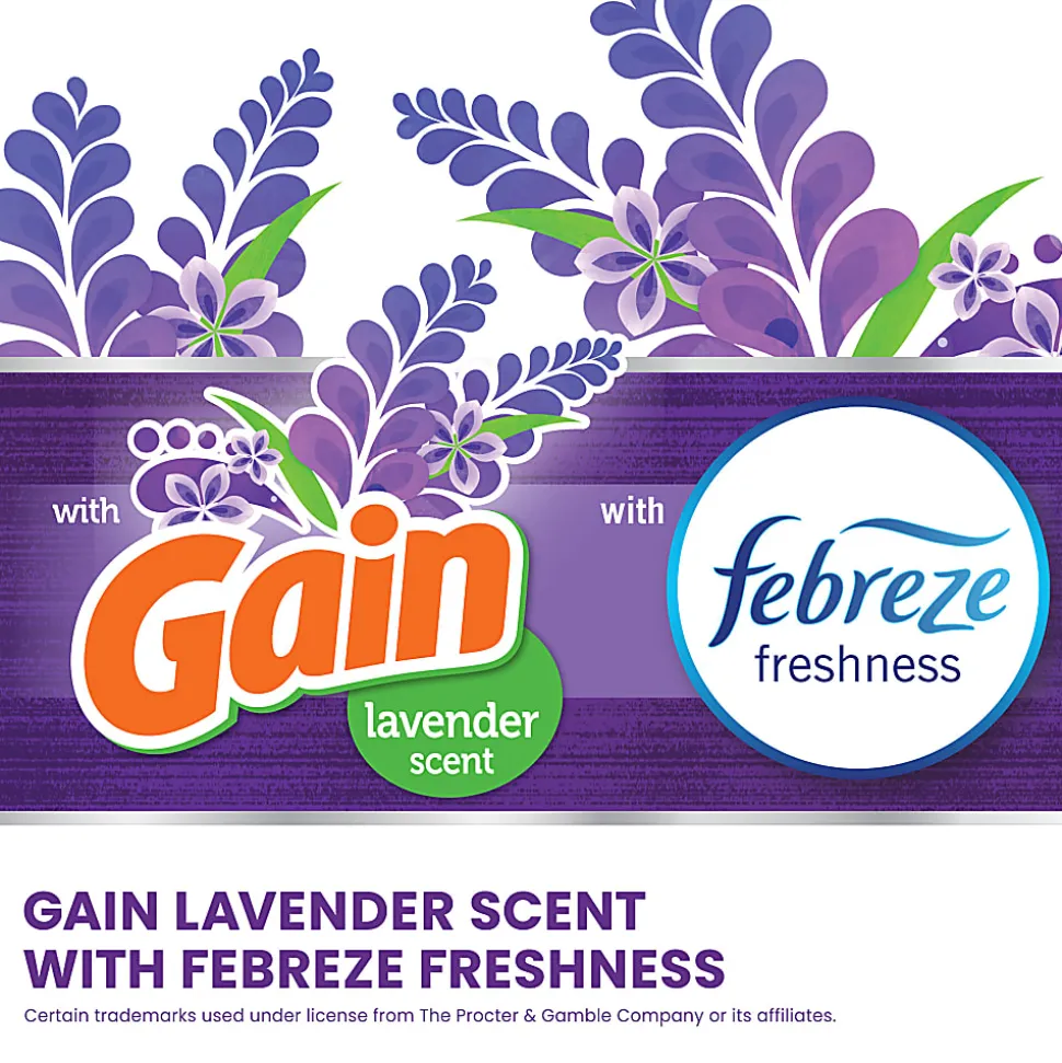 Glad ForceFlex Tall Kitchen Drawstring Trash Bags, 0.72 mil, 13 Gallon, Gain Lavender with Febreze Freshness, 110 Count