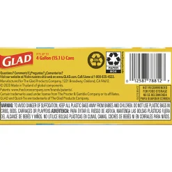 Glad® OdorShield® Quick-Tie® Small Trash Bags, 0.5 mil, Tie-Flap, 4 gal, Febreze Fresh Clean Scent, 8 x 18, White, 26 Bags/Box, 6 Boxes/Carton