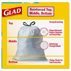 Glad® OdorShield® Tall Kitchen Trash Bags, 0.9 mil, 13 Gallons, Yellow, Box Of 40